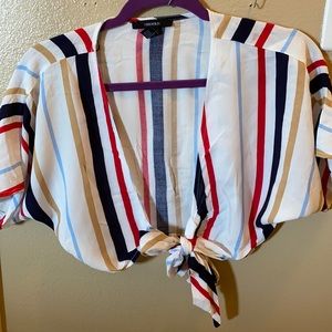 colorful tie up crop top.